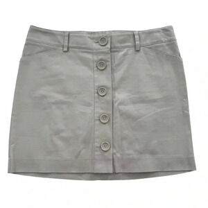 Express Khaki Beige Midi Full Button Skirt Size 4 y2k Business Casual